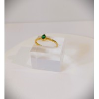 Γυναικείο Ασημένιο επίχρυσο δαχτυλίδι με ζιργκον (SR73)